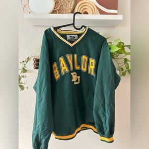 Vintage university windbreaker Baylor University college Green and Yellow jacket